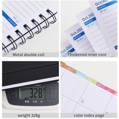 Customizable A5 Black Daily Planner Spiral Bound Notebook with Customized Logo and Size