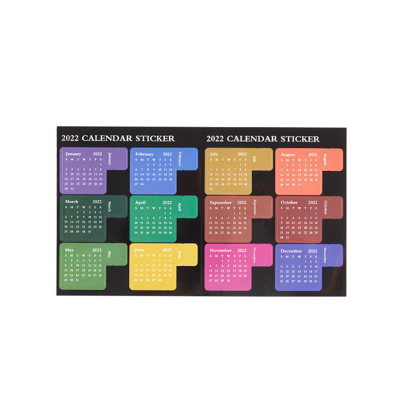 Calendar Stickers Monthly Planner Gift for Journal Notebook Agenda Style Memo Pads