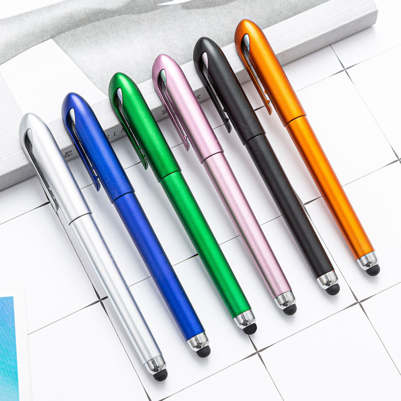 Soft Touch Screen Metal Stylus Pen with Brass Telescope Barrel and 0.5mm Writing Width