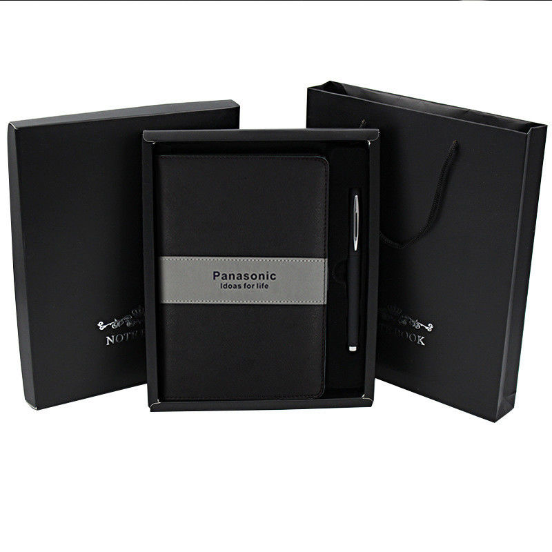 Gift Set Hardcover Leather A5 Lined Journal Writing Thick Classic Ruled Notebook with Pen