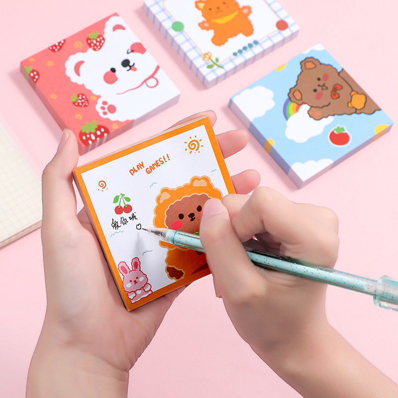 8*8 CM Kawaii Cartoon Bear Memo Note Weekly Planner Sticky Notepad in Custom Color